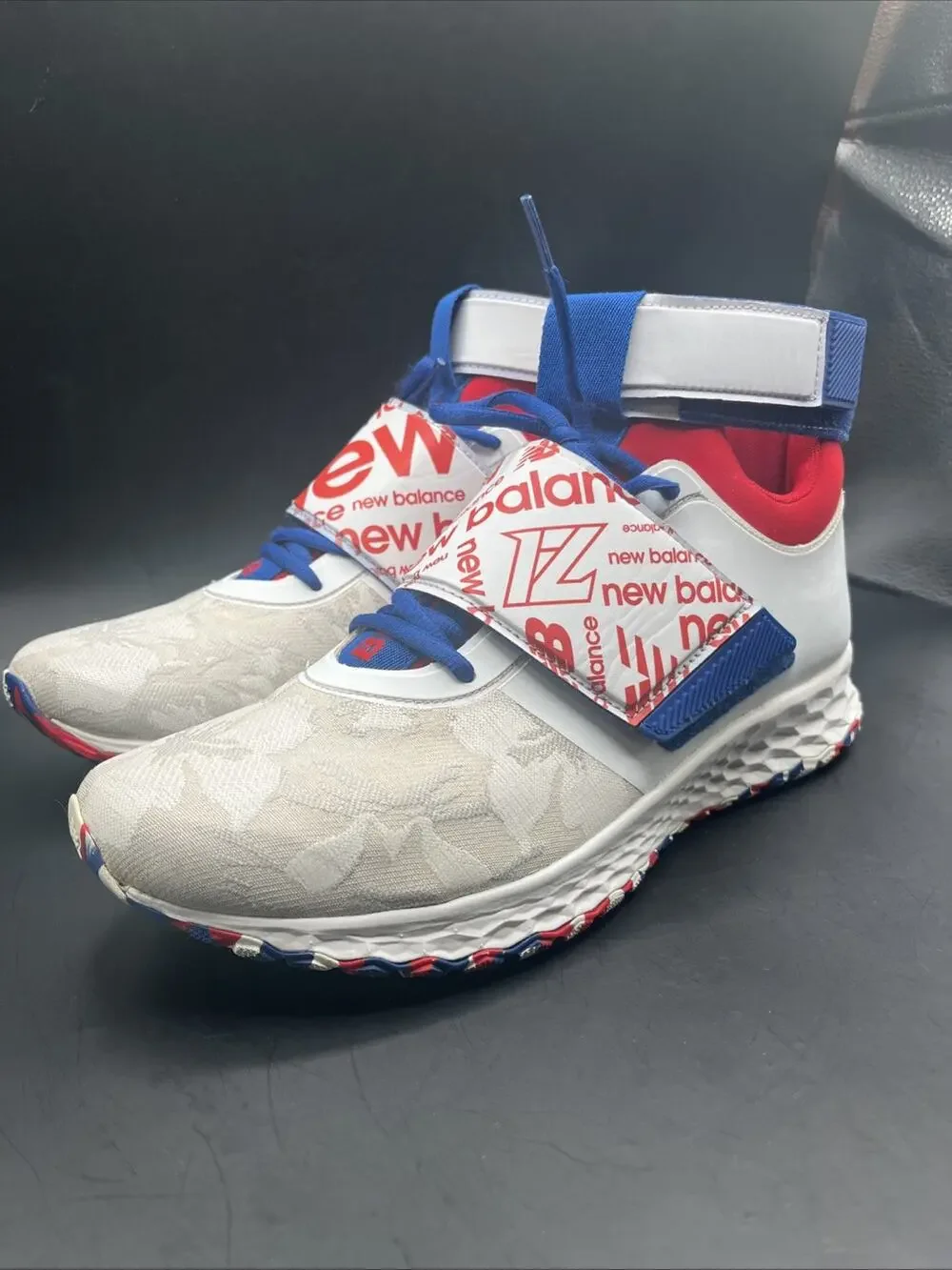 New Balance Lindor 1 TLINDWB1 Red/Blue/White Floral Men's Baseball Shoes Sz 10